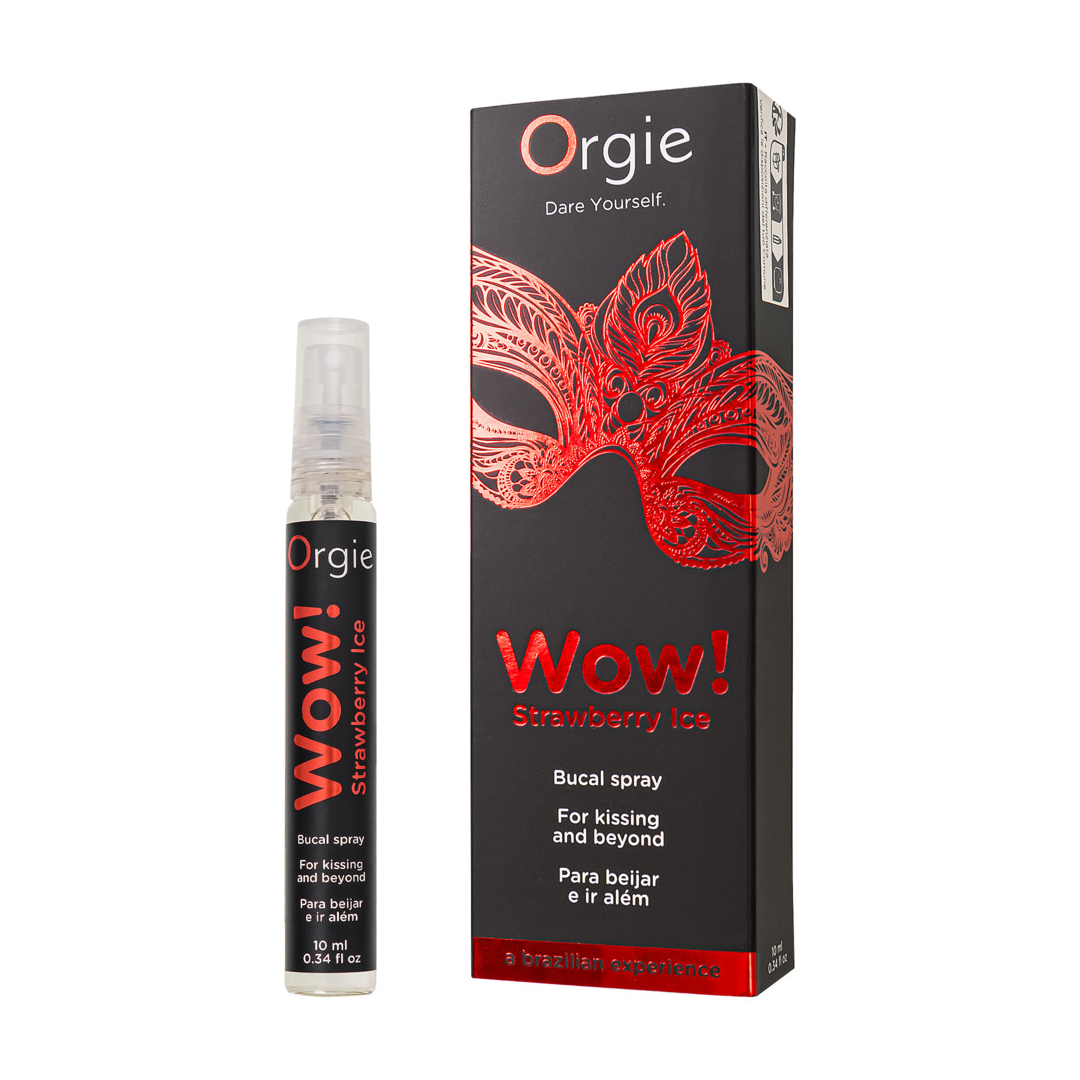 Оральный спрей Orgie WOW! STRAWBERRY ICE Blowjob Spray с охлаждающим и возбуждающим эффектом, 10 мл