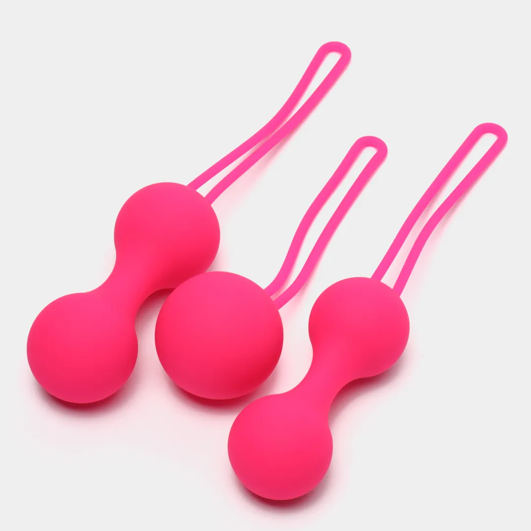 Тренажеры Кегеля, вагинальные шарики, набор из 3 шт, розовые