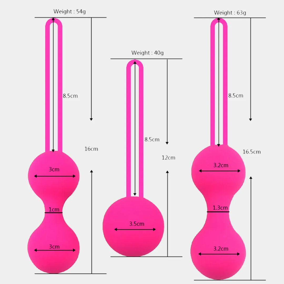 Тренажеры Кегеля, вагинальные шарики, набор из 3 шт, розовые