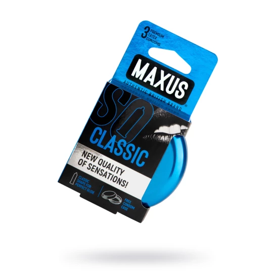 Презервативы Maxus, классические, латекс, железный кейс, 18 см, 5,3 см, 3 шт.