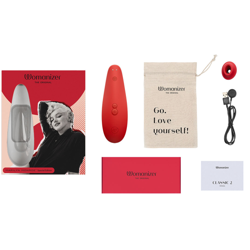 Womanizer Стимулятор бесконтактный клиторальный Marilyn Monroe Special Edition, Vivid Red