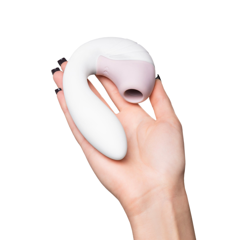 Вибратор Satisfyer Supernova, с вакуум-волновым стимулятором, силикон, белый, 16,9 см