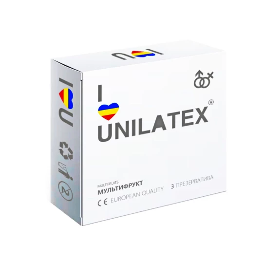 ПРЕЗЕРВАТИВЫ UNILATEX "MULTIFRUITS" цветные ароматизированные, 3 шт.