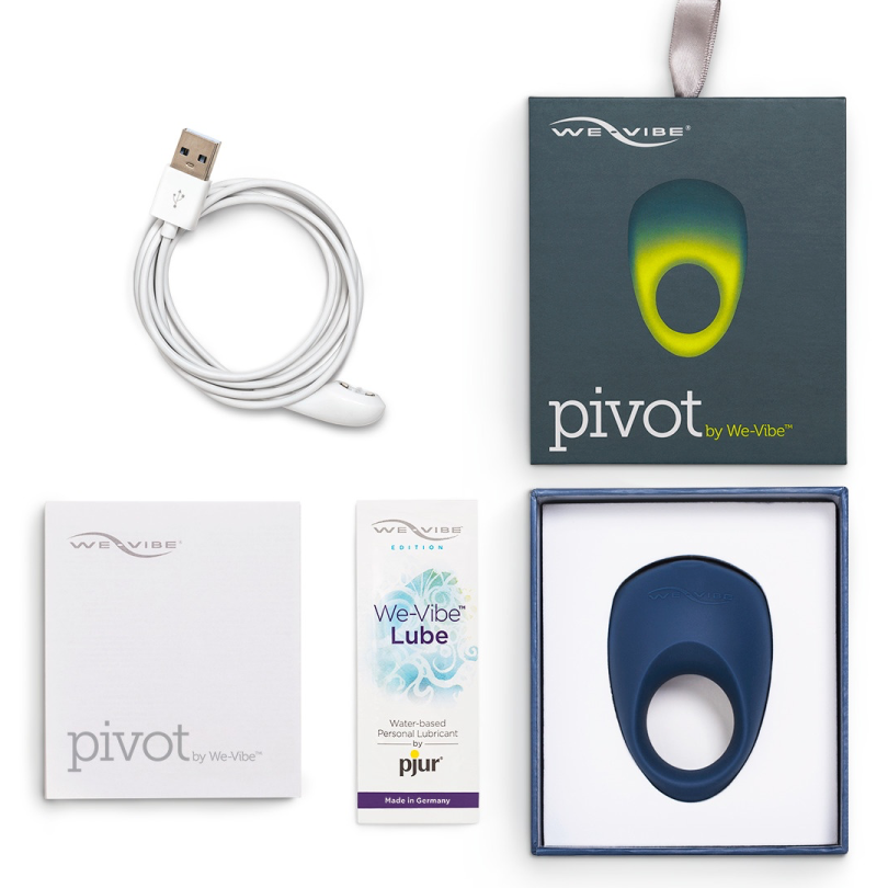 Эрекционное кольцо We-Vibe Pivot с вибрацией, синее