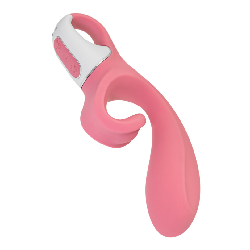 Нереалистичный вибратор Satisfyer Hug me Connect App, силикон, розовый, 20,5 см