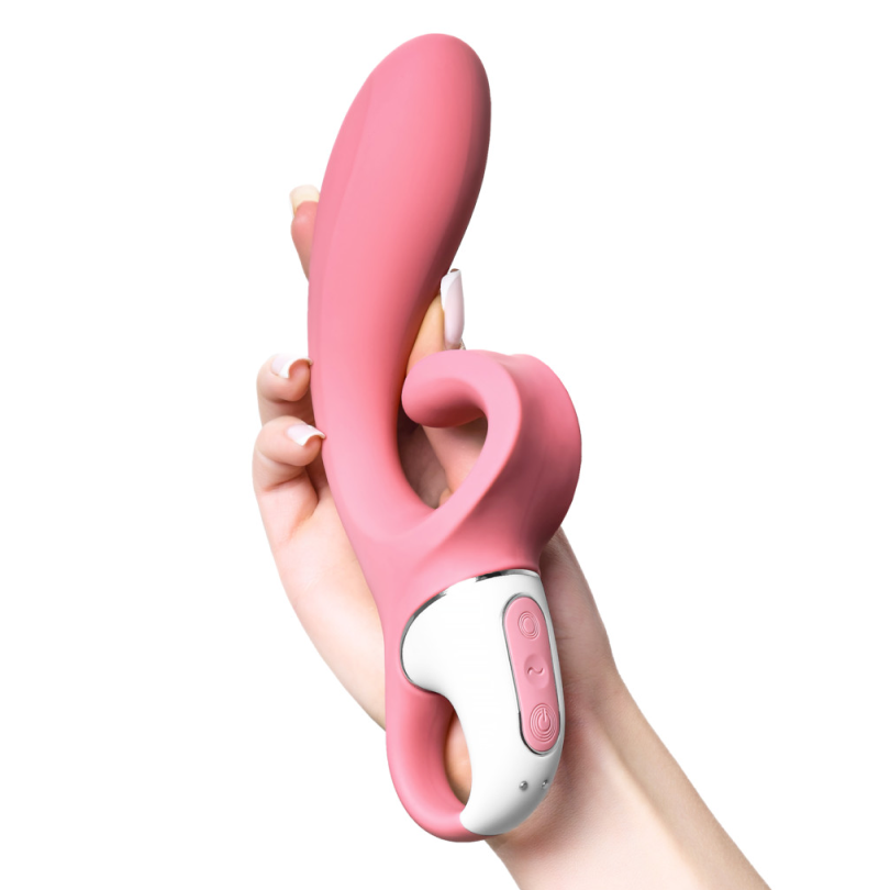 Нереалистичный вибратор Satisfyer Hug me Connect App, силикон, розовый, 20,5 см