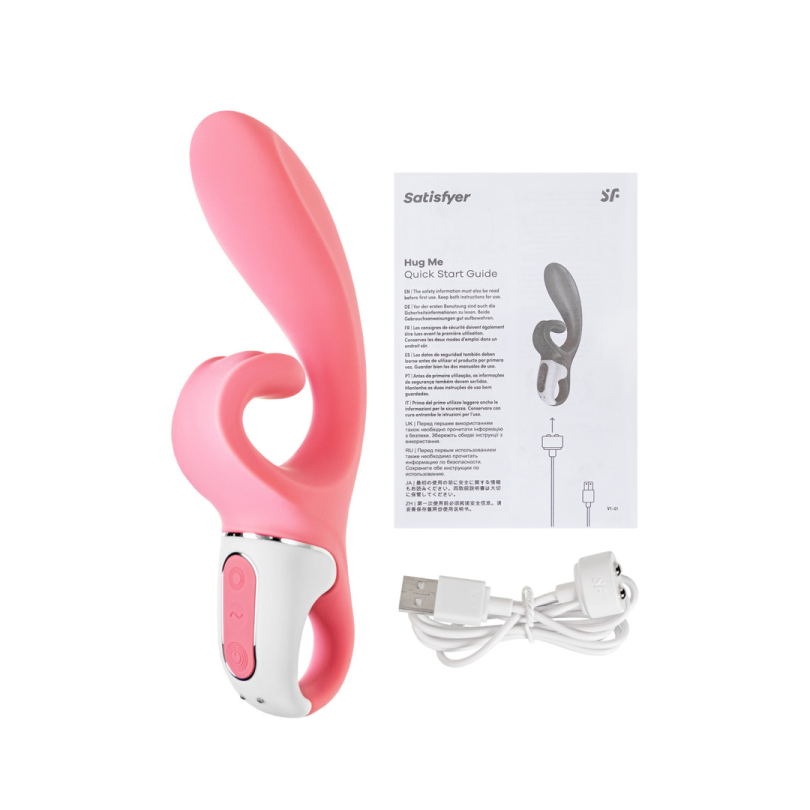 Нереалистичный вибратор Satisfyer Hug me Connect App, силикон, розовый, 20,5 см