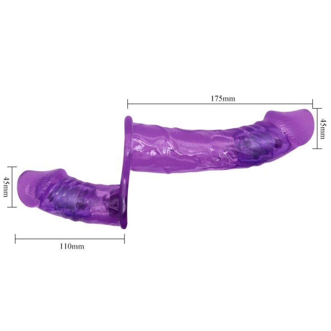 Двойной страпон с вибрацией ULTRA PASSIONATE HARNESS, фиолетовый