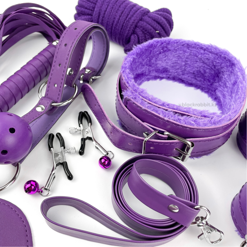 Набор БДСМ фиолетовый (11 предметов)